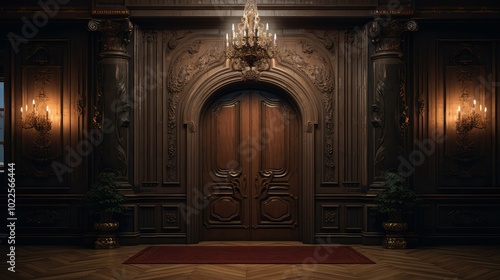 carvings vintage door frame