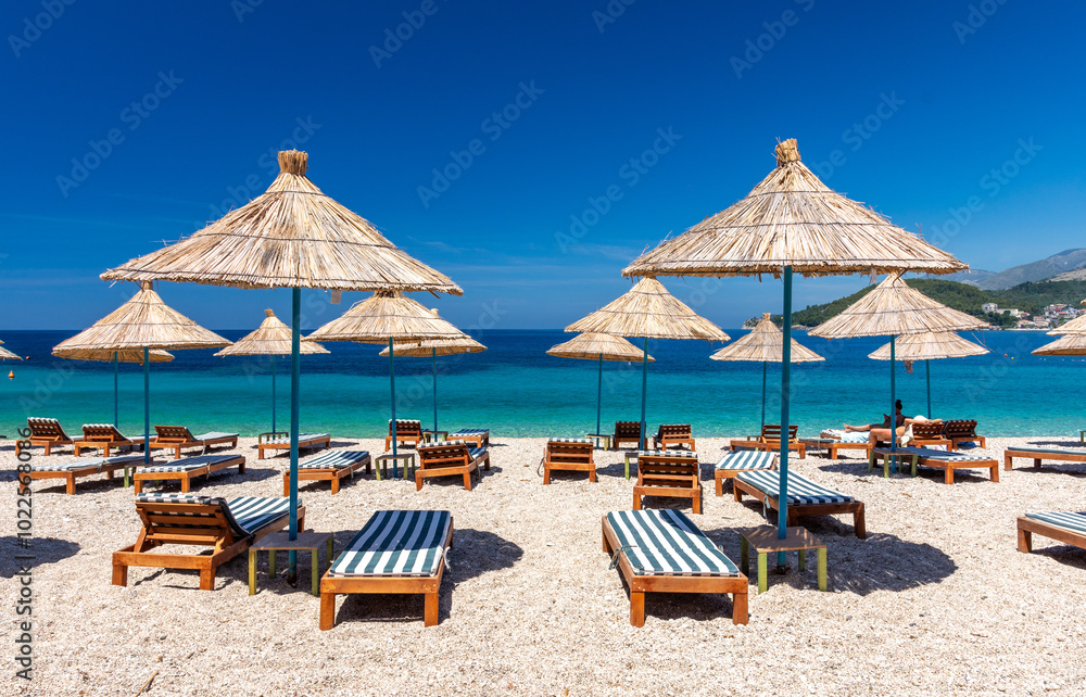 paradise beach in Himare in Albania