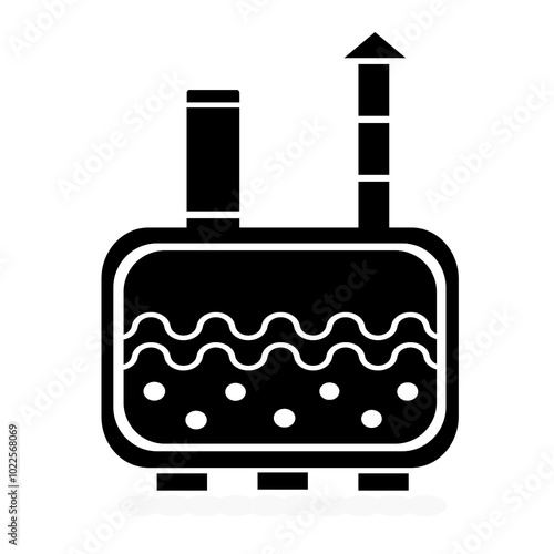Vector illustration, logo, septic tank icon. Isolated on a white background.
