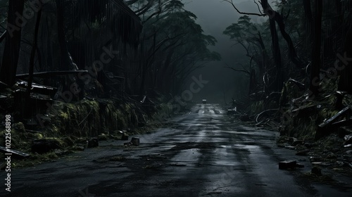 abandoned dark road background