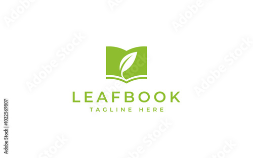 leaf book logo design vector illustration