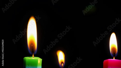 Wallpaper Mural Rainbow candels on black background Generative AI Torontodigital.ca