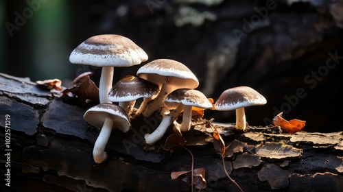 decay mushrooms on tree photo