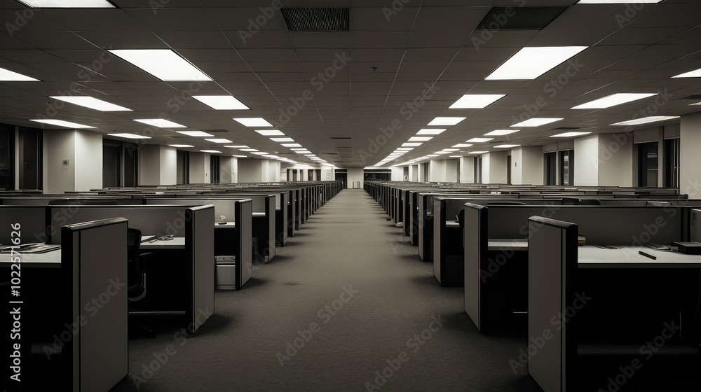 Obraz premium desks office building empty