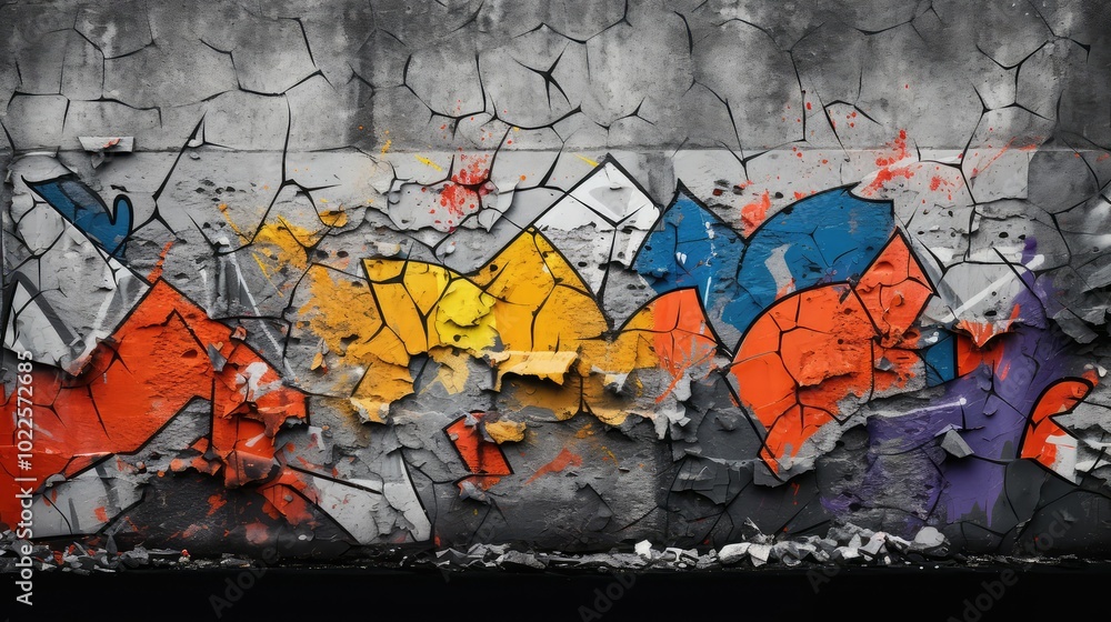 Fototapeta premium colors broken cement wall