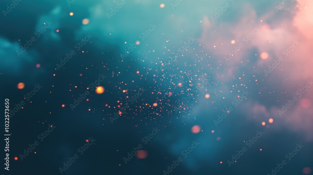 A dreamy background with floating particles and soft colors, ideal for digital designs. A dreamy background with floating particles and soft colors, ideal for digital designs.