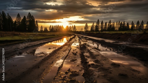 water unpaved road photo