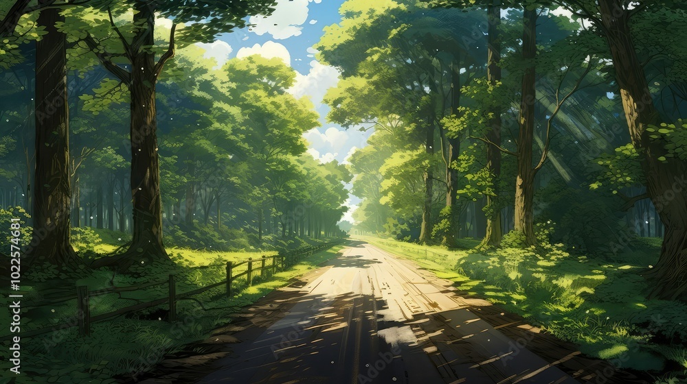 Fototapeta premium shadows road sky