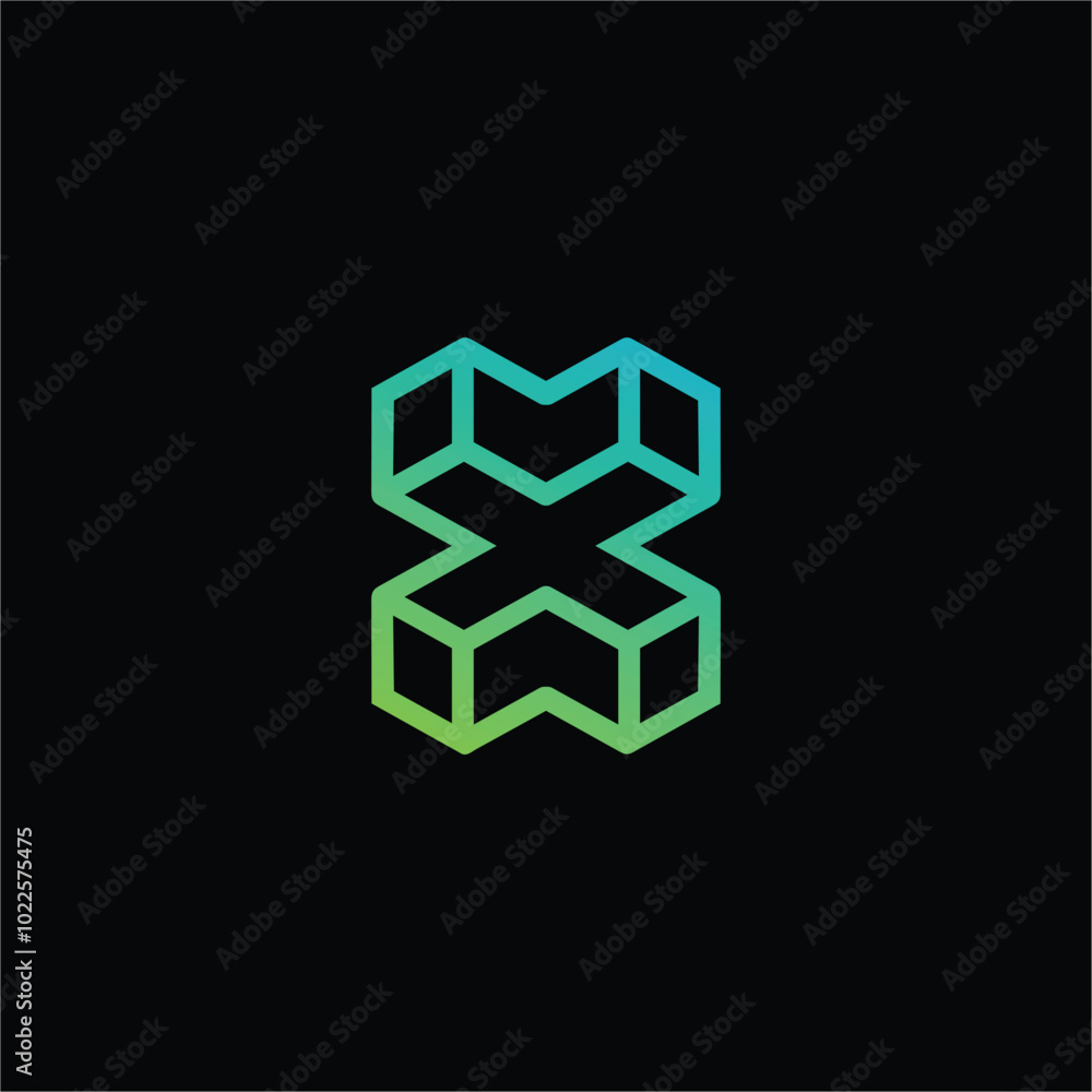 Geometric X Line Symbol for Corporate Identity Geometric X Line Symbol for Corporate Identity