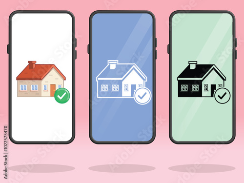 Smartphone House Check Successful Mortgage Approval