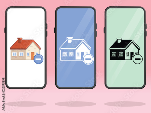 Smartphone House Minus Removing Property Assets