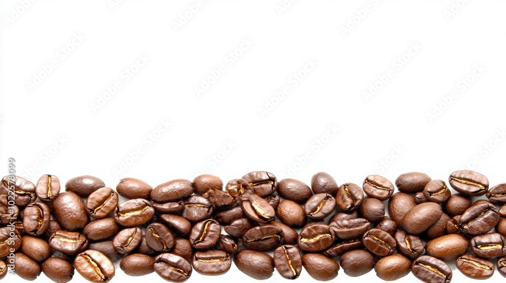 Fototapeta premium Fresh Coffee Beans on White Background