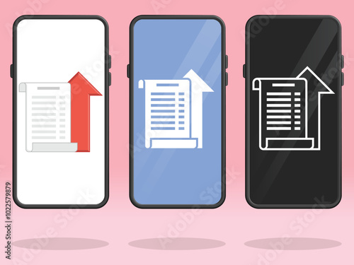 Smartphone Invoice Arrow Up Increase Spending