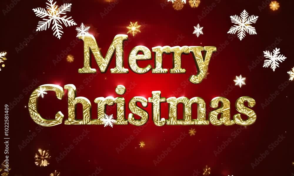 Red background with golden snowflakes and bokeh. Red background with golden snowflakes and bokeh.