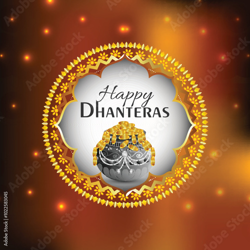 Indian festival shubh dhanteras festival greeting card