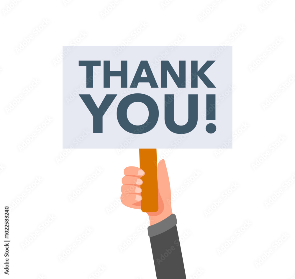 Businessman holding thank you sign gratitude concept Businessman holding thank you sign gratitude concept