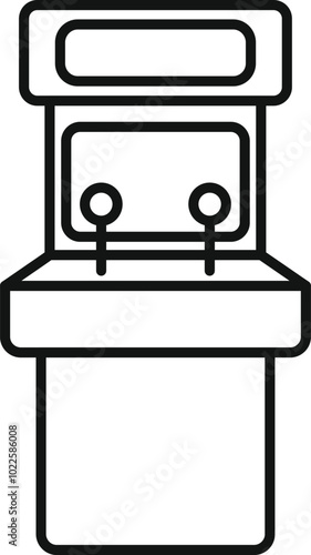 Simple line art icon of a retro arcade game machine, inviting players to enjoy a nostalgic gaming experience