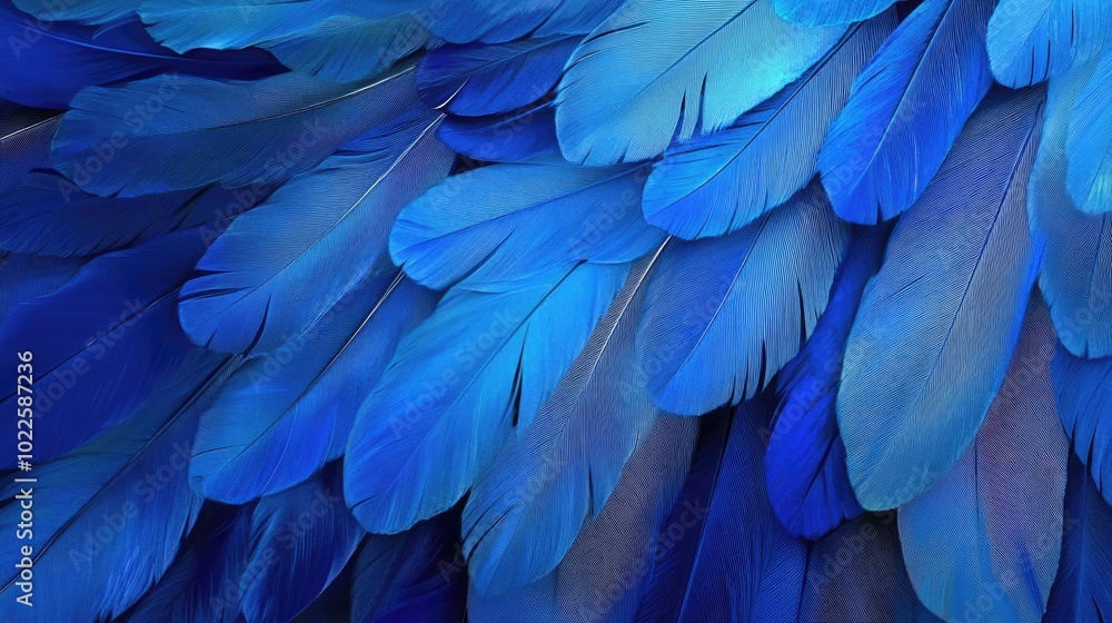 Obraz premium Close-up of vibrant blue feathers. Use this image for nature, beauty, and artistic designs.