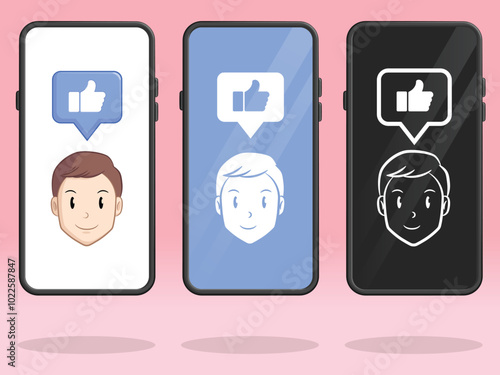 Smartphone Like Man Male User Reaction
