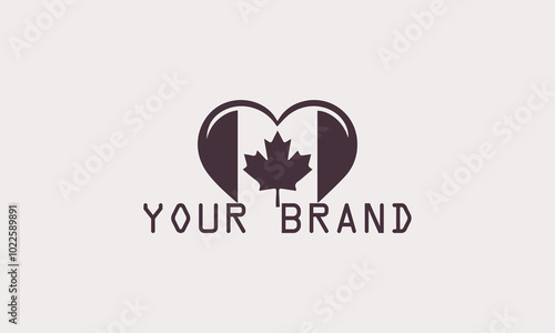 This transparent flag heart logo displays the universal symbol of love. kanada  This minimalist and elegant design is very suitable for various purposes, from weddings to social campaigns