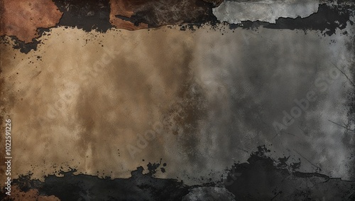 abstract art piece featuring a textured, grunge-style background