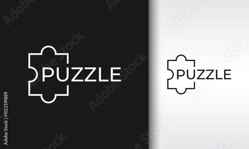puzzle text line logo