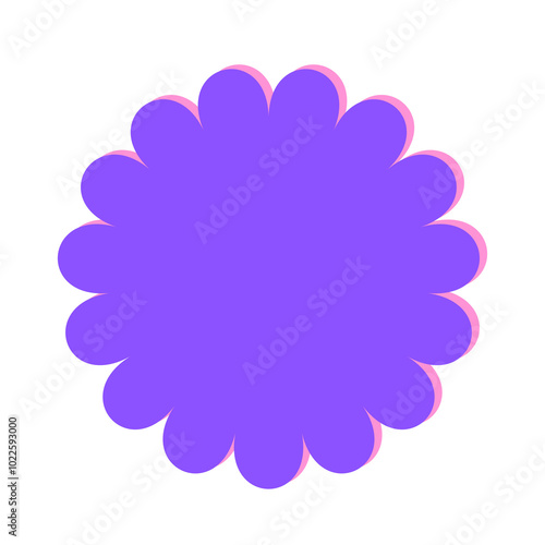 Canvastavla Blank badge flower sticker label with purple color, element for decoration, PNG