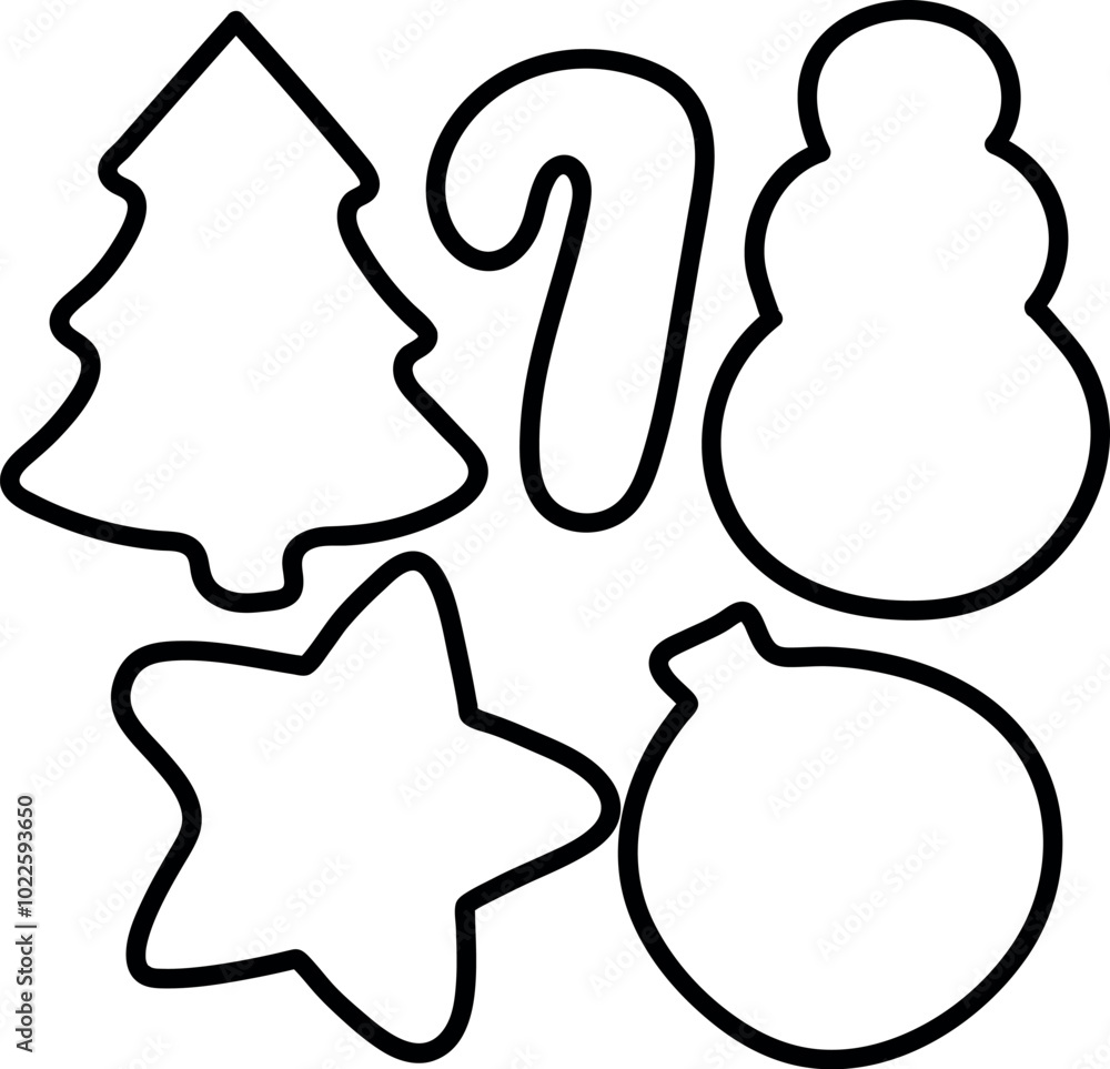 Holiday Cookie Cutter Shapes Outline for Festive Baking Projects Holiday Cookie Cutter Shapes Outline for Festive Baking Projects