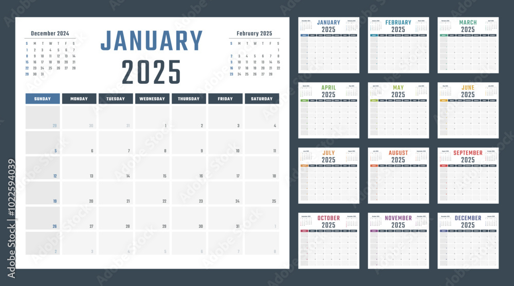 calendar for 2025 starts sunday, vector calendar design 2025 year calendar for 2025 starts sunday, vector calendar design 2025 year