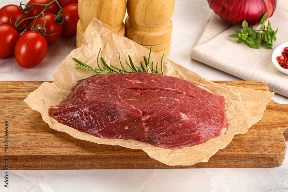 Raw beef meat uncocked steak