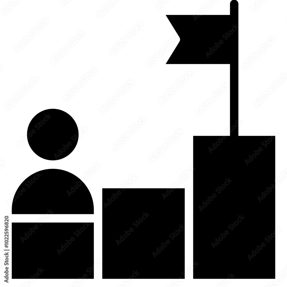 Goal Oriented Glyph Icon, Black And White Glyph Icon Symbol Goal Oriented Glyph Icon, Black And White Glyph Icon Symbol