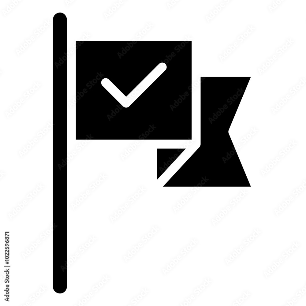 Flag Glyph Icon, Black And White Glyph Icon Symbol Flag Glyph Icon, Black And White Glyph Icon Symbol