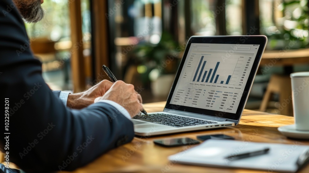 A professional typing on a laptop while discussing strategy with a colleague