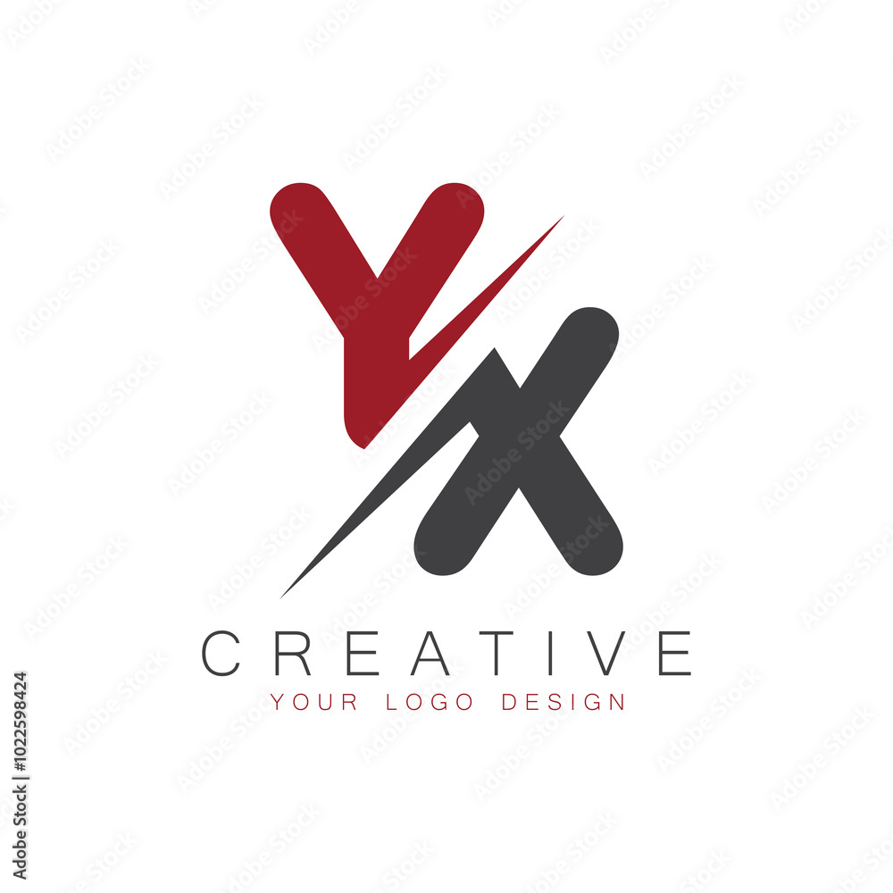 Fototapeta premium YX initial monogram logo with creative design.