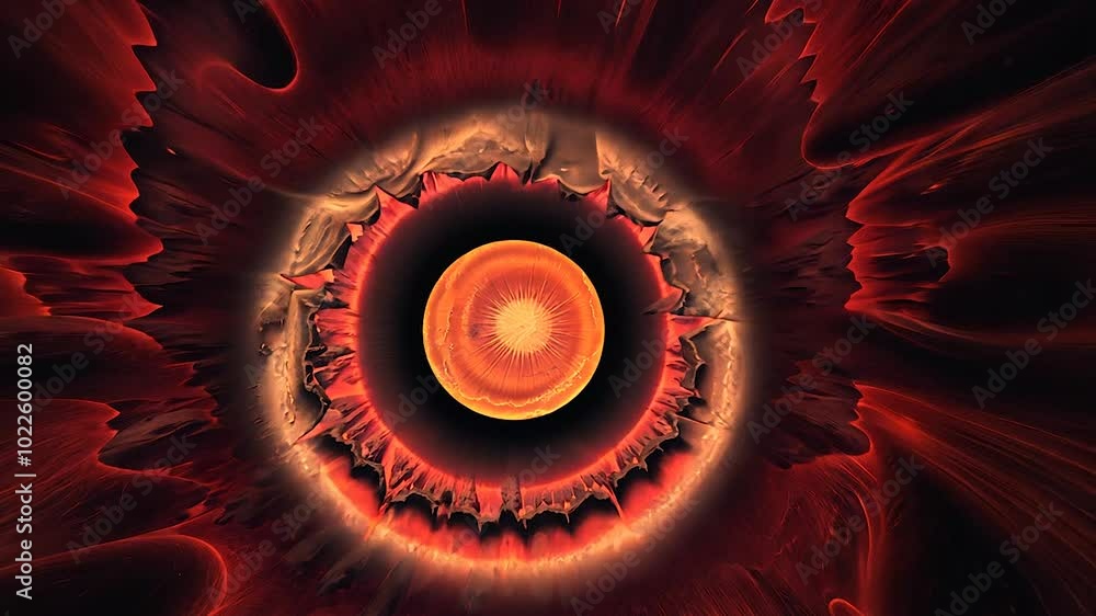 A fiery explosion unleashes a powerful shockwave, radiating intense heat and light in a dramatic display of destructive energy