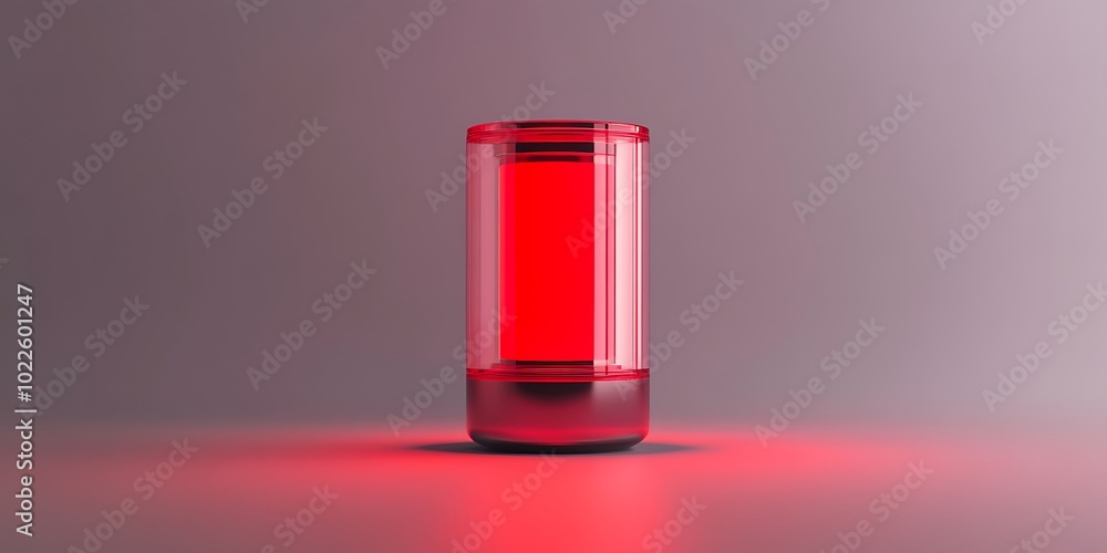 Red emergency light turned on with shadowed background, glowing red light on screen Red emergency light turned on with shadowed background, glowing red light on screen