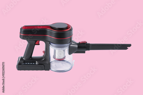 new modern ai high technology luxury beautiful electronic product design Ferrari red and black color air fryer Dyson vacuum cleaner on white background for house and restaurant