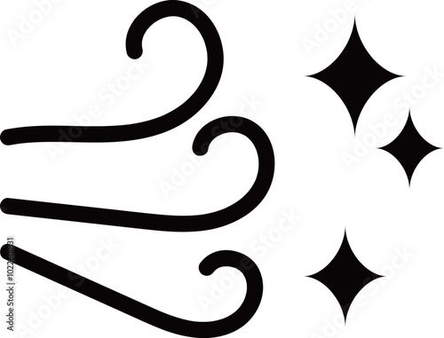 通気性/きれいな風のアイコンイラスト