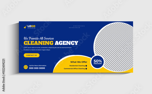 Cleaning Service Facebook Cover or web banner template