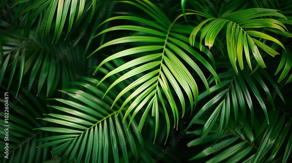 Close-up of Lush Green Palm Fronds Close-up of Lush Green Palm Fronds