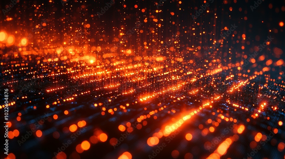 Obraz premium Abstract Background of Red and Orange Bokeh Lights