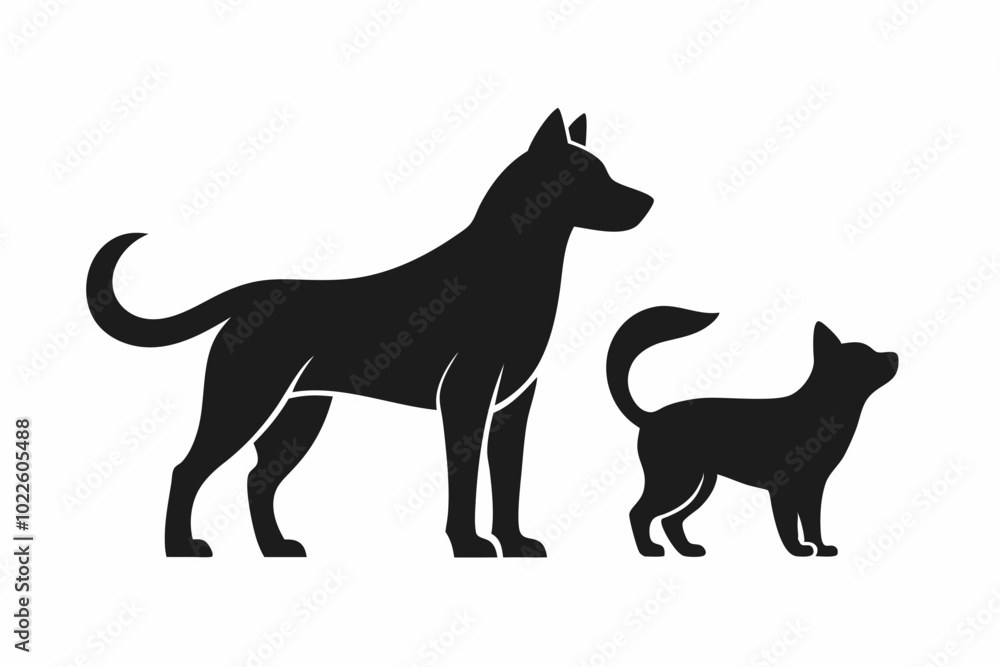 dog with a cat silhouette, cat and dog vector
dog with a cat silhouette, cat and dog vector