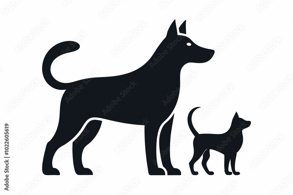 dog with a cat silhouette, cat and dog vector
dog with a cat silhouette, cat and dog vector