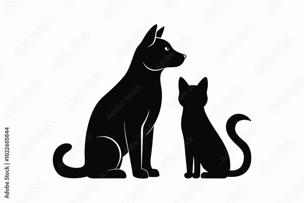 dog with a cat silhouette, cat and dog vector
dog with a cat silhouette, cat and dog vector