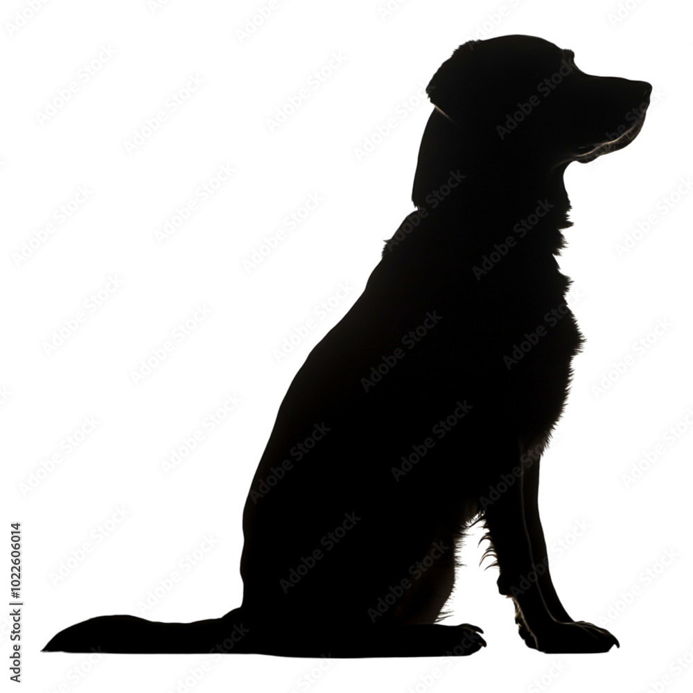 Silhouette of a Dog in Profile Silhouette of a Dog in Profile