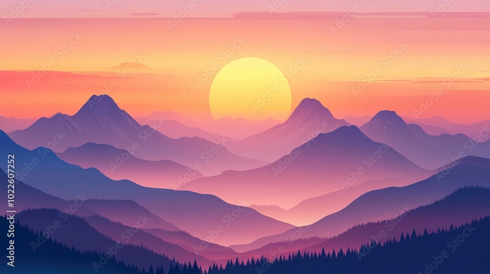 sunset in mountain sunset in mountain