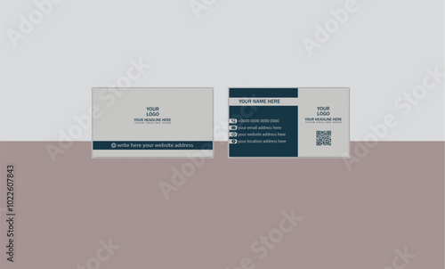 Modern Business Card  With a Logo, 
Professional Visiting Card With a QR Code.