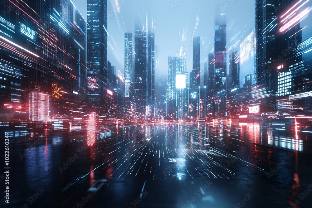 32. AI metropolis, digital innovation, futuristic city, neon holograms 32. AI metropolis, digital innovation, futuristic city, neon holograms