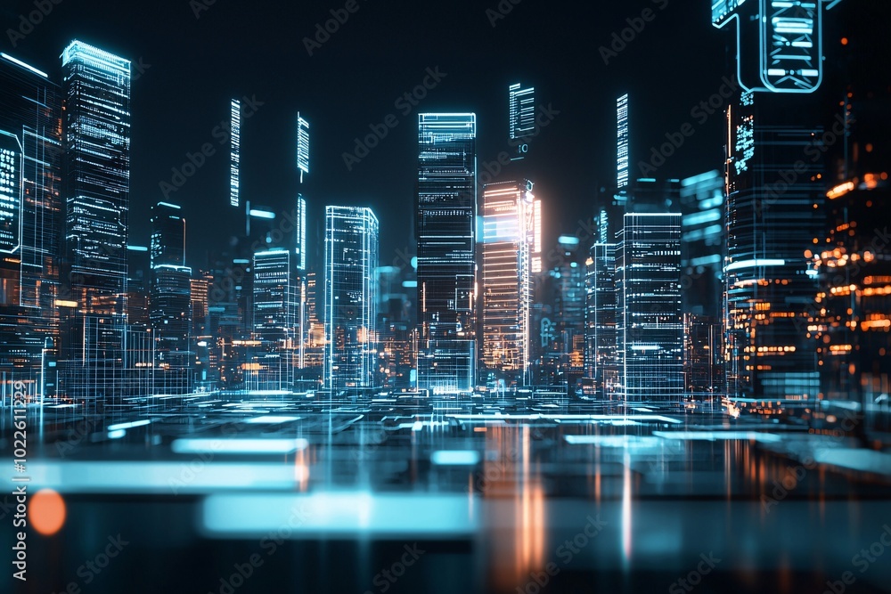 50. AI-powered urban environment, futuristic city, innovative technology, holographic displays 50. AI-powered urban environment, futuristic city, innovative technology, holographic displays