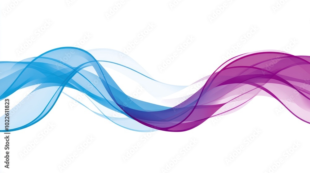 Abstract wave design in blue and purple, showcasing fluid motion and elegance.